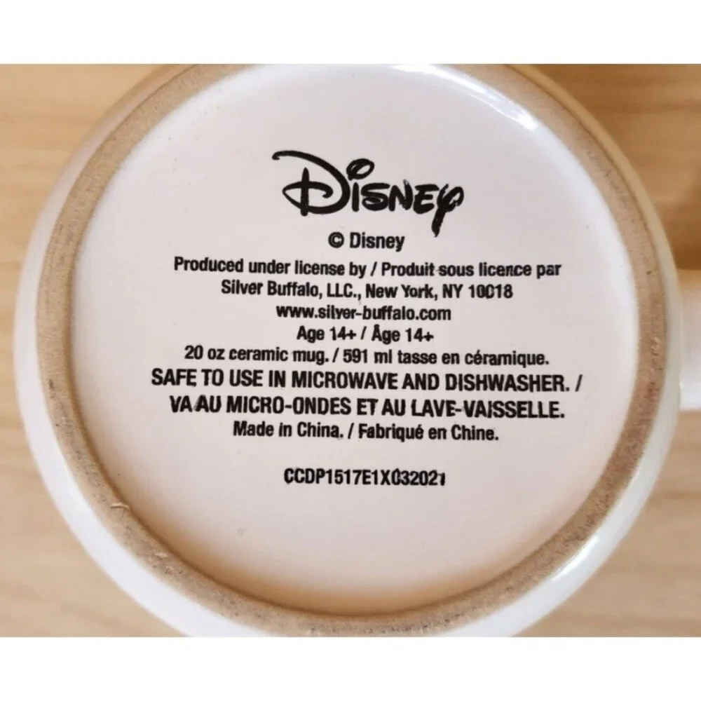 Disney Princesses White Ceramic Coffee Mug 20 oz Cup Debossed Characters EUC